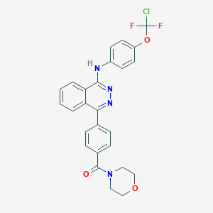 molecular formula C26H21ClF2N4O3 B047868 [4-[4-[4-[Chloro(difluoro)methoxy]anilino]phthalazin-1-yl]phenyl]-morpholin-4-ylmethanone CAS No. 405279-18-7