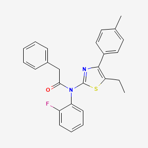 molecular formula C26H23FN2OS B4786805 N-[5-ethyl-4-(4-methylphenyl)-1,3-thiazol-2-yl]-N-(2-fluorophenyl)-2-phenylacetamide 