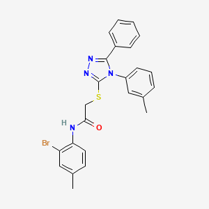 molecular formula C24H21BrN4OS B4786938 N-(2-bromo-4-methylphenyl)-2-{[4-(3-methylphenyl)-5-phenyl-4H-1,2,4-triazol-3-yl]thio}acetamide 