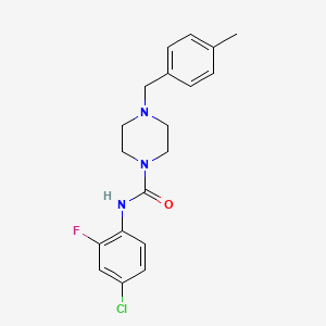 molecular formula C19H21ClFN3O B4786965 N-(4-chloro-2-fluorophenyl)-4-[(4-methylphenyl)methyl]piperazine-1-carboxamide 