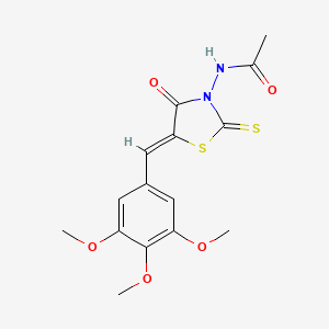 molecular formula C15H16N2O5S2 B4787327 N-[(5Z)-4-oxo-2-thioxo-5-(3,4,5-trimethoxybenzylidene)-1,3-thiazolidin-3-yl]acetamide 