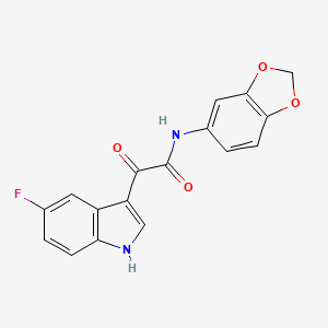 molecular formula C17H11FN2O4 B4787437 N-(2H-1,3-BENZODIOXOL-5-YL)-2-(5-FLUORO-1H-INDOL-3-YL)-2-OXOACETAMIDE 