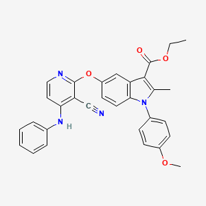 molecular formula C31H26N4O4 B4787447 Ethyl 5-(4-anilino-3-cyanopyridin-2-yl)oxy-1-(4-methoxyphenyl)-2-methylindole-3-carboxylate 