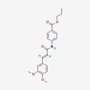 molecular formula C21H23NO5 B4787496 PROPYL 4-[(2E)-3-(3,4-DIMETHOXYPHENYL)PROP-2-ENAMIDO]BENZOATE 