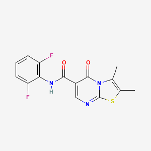 molecular formula C15H11F2N3O2S B4787568 N-(2,6-difluorophenyl)-2,3-dimethyl-5-oxo-5H-[1,3]thiazolo[3,2-a]pyrimidine-6-carboxamide 