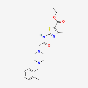molecular formula C21H28N4O3S B4787719 ETHYL 4-METHYL-2-(2-{4-[(2-METHYLPHENYL)METHYL]PIPERAZIN-1-YL}ACETAMIDO)-1,3-THIAZOLE-5-CARBOXYLATE 