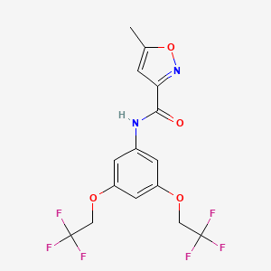 molecular formula C15H12F6N2O4 B4787779 N-[3,5-bis(2,2,2-trifluoroethoxy)phenyl]-5-methyl-3-isoxazolecarboxamide 