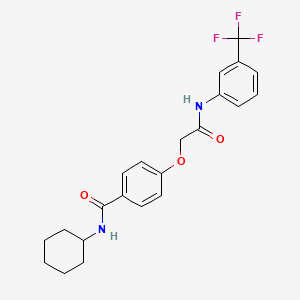 molecular formula C22H23F3N2O3 B4787801 N-cyclohexyl-4-[2-oxo-2-[3-(trifluoromethyl)anilino]ethoxy]benzamide 