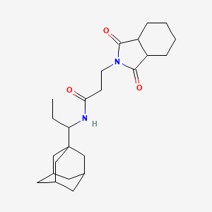 molecular formula C24H36N2O3 B4787973 N~1~-[1-(1-ADAMANTYL)PROPYL]-3-(1,3-DIOXOOCTAHYDRO-2H-ISOINDOL-2-YL)PROPANAMIDE 