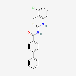 molecular formula C21H17ClN2OS B4788069 N-[(3-chloro-2-methylphenyl)carbamothioyl]biphenyl-4-carboxamide 