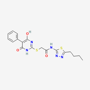 molecular formula C18H19N5O3S2 B4788197 N~1~-(5-BUTYL-1,3,4-THIADIAZOL-2-YL)-2-[(4-HYDROXY-6-OXO-5-PHENYL-1,6-DIHYDRO-2-PYRIMIDINYL)SULFANYL]ACETAMIDE 