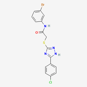 molecular formula C16H12BrClN4OS B4788212 N-(3-bromophenyl)-2-[[5-(4-chlorophenyl)-1H-1,2,4-triazol-3-yl]sulfanyl]acetamide 