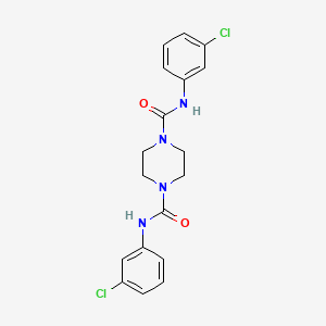 molecular formula C18H18Cl2N4O2 B4788442 N,N'-bis(3-chlorophenyl)-1,4-piperazinedicarboxamide 