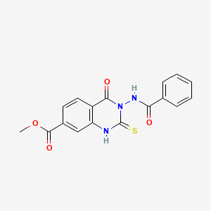 molecular formula C17H13N3O4S B4788523 methyl 3-(benzoylamino)-4-oxo-2-thioxo-1,2,3,4-tetrahydro-7-quinazolinecarboxylate 