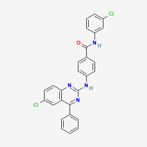 molecular formula C27H18Cl2N4O B4788611 N-(3-chlorophenyl)-4-[(6-chloro-4-phenylquinazolin-2-yl)amino]benzamide 