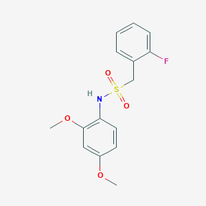 molecular formula C15H16FNO4S B4788631 N-(2,4-dimethoxyphenyl)-1-(2-fluorophenyl)methanesulfonamide 
