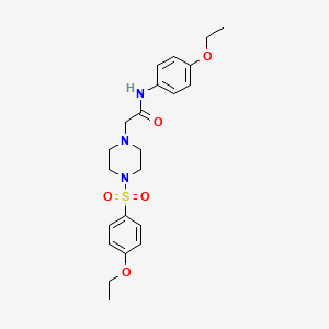 molecular formula C22H29N3O5S B4788679 N~1~-(4-ETHOXYPHENYL)-2-{4-[(4-ETHOXYPHENYL)SULFONYL]PIPERAZINO}ACETAMIDE 