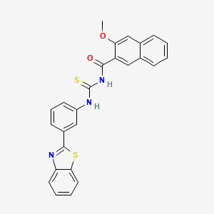 molecular formula C26H19N3O2S2 B4788880 N-{[3-(1,3-benzothiazol-2-yl)phenyl]carbamothioyl}-3-methoxynaphthalene-2-carboxamide 