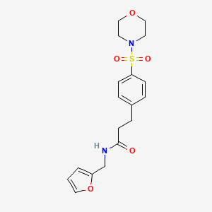 molecular formula C18H22N2O5S B4788894 N-[(FURAN-2-YL)METHYL]-3-[4-(MORPHOLINE-4-SULFONYL)PHENYL]PROPANAMIDE 