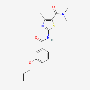 molecular formula C17H21N3O3S B4788909 N,N,4-TRIMETHYL-2-(3-PROPOXYBENZAMIDO)-1,3-THIAZOLE-5-CARBOXAMIDE 