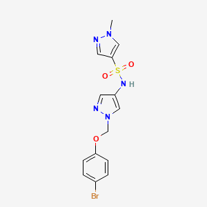 molecular formula C14H14BrN5O3S B4789085 N~4~-{1-[(4-BROMOPHENOXY)METHYL]-1H-PYRAZOL-4-YL}-1-METHYL-1H-PYRAZOLE-4-SULFONAMIDE 