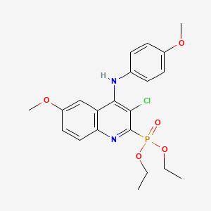 molecular formula C21H24ClN2O5P B4789156 diethyl {3-chloro-6-methoxy-4-[(4-methoxyphenyl)amino]quinolin-2-yl}phosphonate CAS No. 5363-78-0