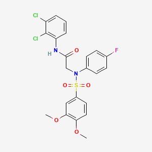 molecular formula C22H19Cl2FN2O5S B4789181 N~1~-(2,3-dichlorophenyl)-N~2~-[(3,4-dimethoxyphenyl)sulfonyl]-N~2~-(4-fluorophenyl)glycinamide 
