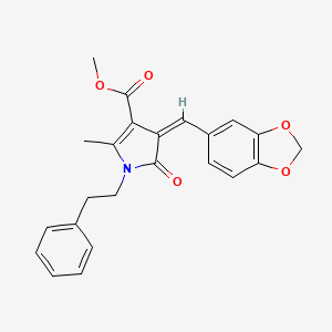 molecular formula C23H21NO5 B4789183 methyl (4Z)-4-(1,3-benzodioxol-5-ylmethylidene)-2-methyl-5-oxo-1-(2-phenylethyl)-4,5-dihydro-1H-pyrrole-3-carboxylate 