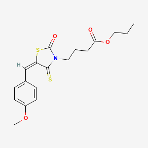 molecular formula C18H21NO4S2 B4789286 propyl 4-[5-(4-methoxybenzylidene)-2-oxo-4-thioxo-1,3-thiazolidin-3-yl]butanoate 