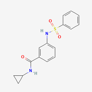 molecular formula C16H16N2O3S B4789299 N-cyclopropyl-3-[(phenylsulfonyl)amino]benzamide 