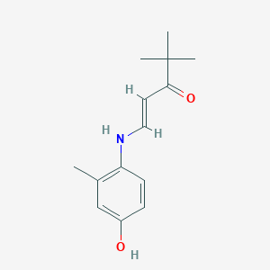 molecular formula C14H19NO2 B4789303 (1E)-1-[(4-hydroxy-2-methylphenyl)amino]-4,4-dimethylpent-1-en-3-one 