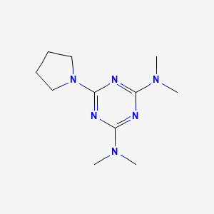 molecular formula C11H20N6 B4789309 s-Triazine, 2,4-bis(dimethylamino)-6-(1-pyrrolidinyl)- CAS No. 13452-85-2