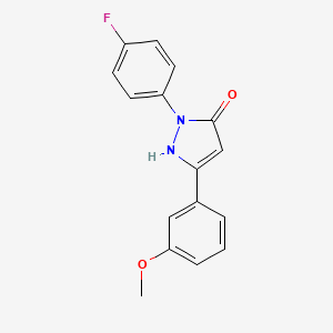 molecular formula C16H13FN2O2 B4789422 1-(4-fluorophenyl)-3-(3-methoxyphenyl)-1H-pyrazol-5-ol 