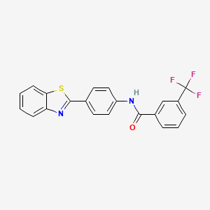 molecular formula C21H13F3N2OS B4789437 N-[4-(1,3-benzothiazol-2-yl)phenyl]-3-(trifluoromethyl)benzamide 