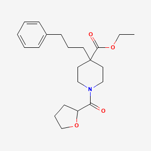 molecular formula C22H31NO4 B4789517 ethyl 4-(3-phenylpropyl)-1-(tetrahydro-2-furanylcarbonyl)-4-piperidinecarboxylate 