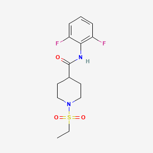 molecular formula C14H18F2N2O3S B4789561 N-(2,6-difluorophenyl)-1-(ethylsulfonyl)piperidine-4-carboxamide 