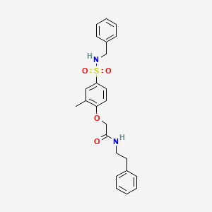 molecular formula C24H26N2O4S B4789609 2-[4-(benzylsulfamoyl)-2-methylphenoxy]-N-(2-phenylethyl)acetamide 