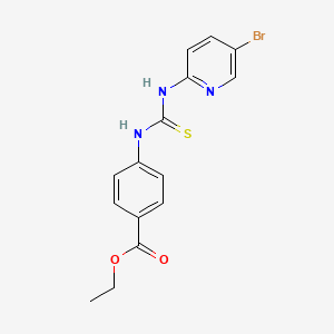 molecular formula C15H14BrN3O2S B4789629 ethyl 4-({[(5-bromo-2-pyridinyl)amino]carbonothioyl}amino)benzoate 