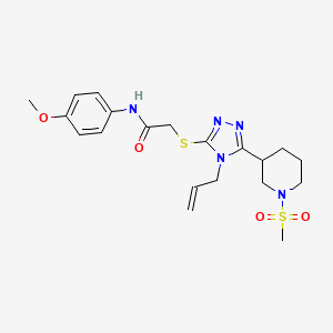 molecular formula C20H27N5O4S2 B4789636 N-(4-methoxyphenyl)-2-({5-[1-(methylsulfonyl)piperidin-3-yl]-4-(prop-2-en-1-yl)-4H-1,2,4-triazol-3-yl}sulfanyl)acetamide 