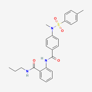 molecular formula C25H27N3O4S B4789652 2-[(4-{methyl[(4-methylphenyl)sulfonyl]amino}benzoyl)amino]-N-propylbenzamide 
