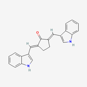 molecular formula C23H18N2O B4789660 2,5-Bis((1H-indol-3-yl)methylene)cyclopentanone CAS No. 53013-59-5