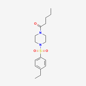 molecular formula C17H26N2O3S B4789676 1-{4-[(4-ETHYLPHENYL)SULFONYL]PIPERAZINO}-1-PENTANONE 