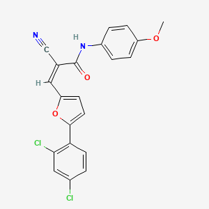 molecular formula C21H14Cl2N2O3 B4789797 (Z)-2-cyano-3-[5-(2,4-dichlorophenyl)furan-2-yl]-N-(4-methoxyphenyl)prop-2-enamide 