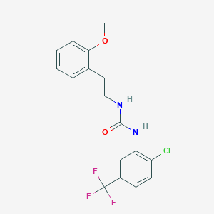 molecular formula C17H16ClF3N2O2 B4789845 N-[2-CHLORO-5-(TRIFLUOROMETHYL)PHENYL]-N'-(2-METHOXYPHENETHYL)UREA 