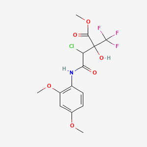 molecular formula C14H15ClF3NO6 B4789866 methyl 3-chloro-4-(2,4-dimethoxyanilino)-2-hydroxy-4-oxo-2-(trifluoromethyl)butanoate 