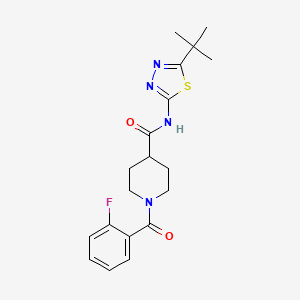 molecular formula C19H23FN4O2S B4789883 N-(5-tert-butyl-1,3,4-thiadiazol-2-yl)-1-(2-fluorobenzoyl)piperidine-4-carboxamide 