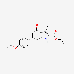 molecular formula C21H23NO4 B4789940 prop-2-en-1-yl 6-(4-ethoxyphenyl)-3-methyl-4-oxo-4,5,6,7-tetrahydro-1H-indole-2-carboxylate 