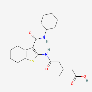 molecular formula C21H30N2O4S B4789976 5-{[3-(Cyclohexylcarbamoyl)-4,5,6,7-tetrahydro-1-benzothiophen-2-yl]amino}-3-methyl-5-oxopentanoic acid 