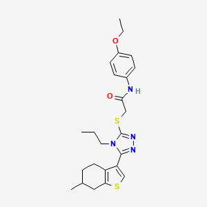 molecular formula C24H30N4O2S2 B4789995 N-(4-ethoxyphenyl)-2-{[5-(6-methyl-4,5,6,7-tetrahydro-1-benzothien-3-yl)-4-propyl-4H-1,2,4-triazol-3-yl]thio}acetamide 