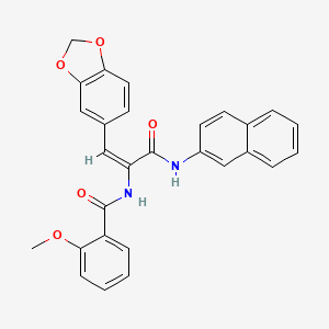 molecular formula C28H22N2O5 B4790034 N-[(E)-1-(1,3-benzodioxol-5-yl)-3-(naphthalen-2-ylamino)-3-oxoprop-1-en-2-yl]-2-methoxybenzamide 